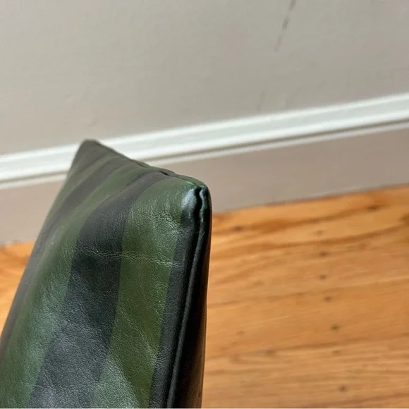 Clare V Green and Black Striped Flat Clutch - Picture 5 of 8